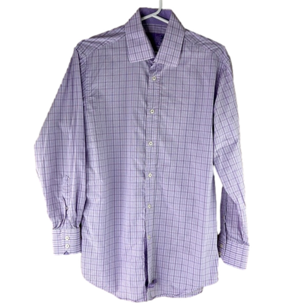 English Laundry mauve plaid classic button down shirt
